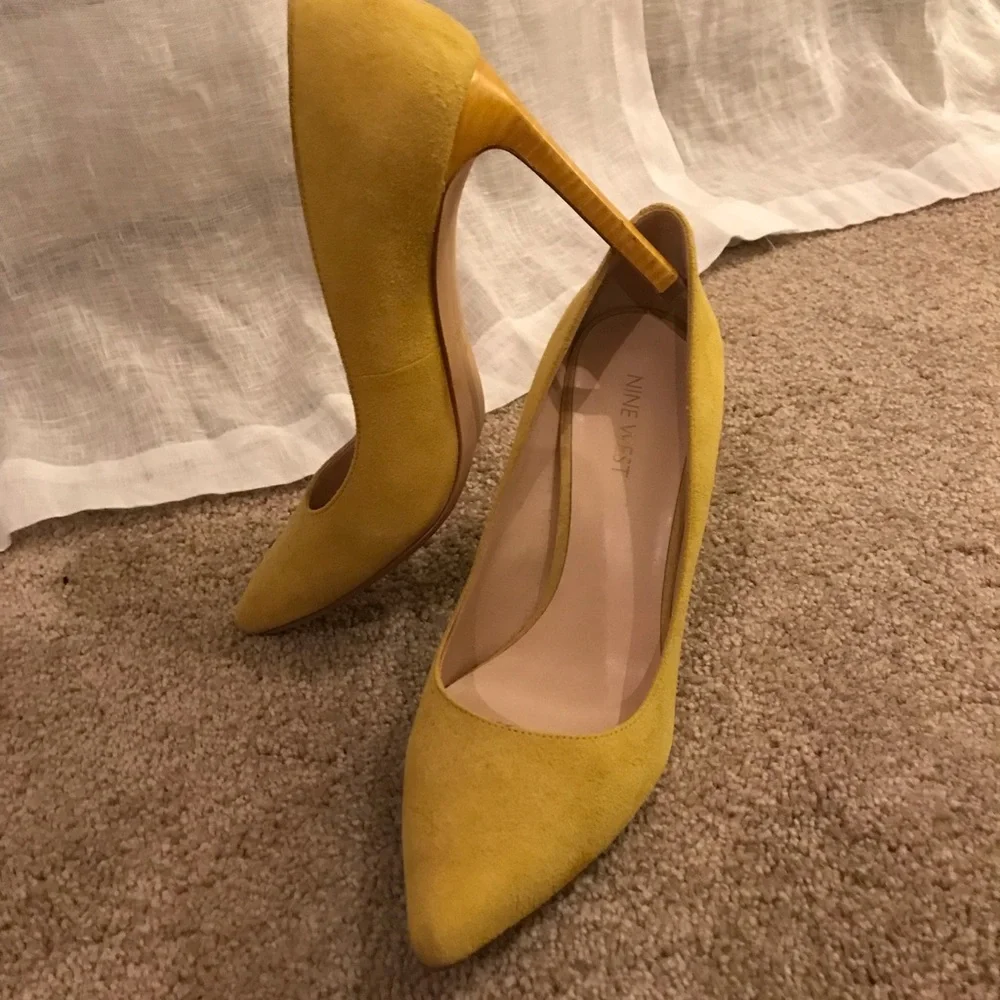 Nine West Yellow Suede Tatiana Heel - Picture 8 of 9